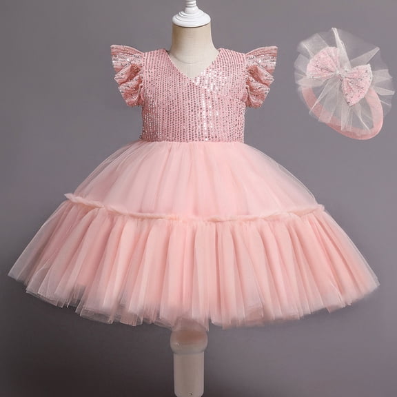 XMMSWDLA Toddler Girl Clothes Girls Baby Long Skirt Solid Princess Bowknot Performance Dress Skirt Dress
