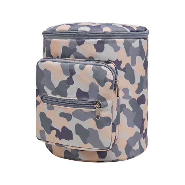 Xihbxyly Bolsa Cilíndrica para Cochecito, Gran Capacidad, Fácil Almacenamiento, Ligera y Práctica, Multiusos, Correa de Hombro Ajustable, Organizador de Artículos para Bebé, 19 X 19 X 23 Cm