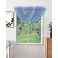 thumbnail image 2 of Waterfall Valances for Windows, Ombre Blue Purple Kitchen Sheer Valance Curtains, Colorful Painting Rod Pocket Elegant Swag Valances for Living Room Bedroom, 47.2"x38.5", 2 Panel, 2 of 8