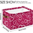 thumbnail image 3 of GZHJMY Valentine's Day Printing Storage Bins Foldable Canvas Fabric Storage Basket with Handles for Organizing, Large Storage Baskets for Shelves Closet Collapsible Organizer, 3 of 7