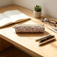 thumbnail image 4 of Small Floral Makeup Bag Slim Pouch, Aesthetic Small Floral Pencil Pouch with Beige Lace Trim Decor, Travel Makeup Brush Case Cosmetic Zipper Pouch (Sky Blue, 2''x7''), 4 of 6