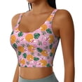 thumbnail image 2 of Vsdgher Fruit Print Women Sleeveless Athletic Tank Top Built-in Bra Camisole Sports Vest for Yoga Running Fitness Exercise with Removable Pads, 2 of 8