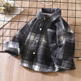 thumbnail image 3 of GYRATEDREAM Baby Boys Plaid Jacket Toddler Kids Long Sleeve Lapel Button down Pocketed Shirts Coats Shacket Cardigan Top for 13 Months-7 Years, 3 of 6
