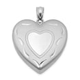 thumbnail image 1 of FB Jewels Sterling Silver Rhodium-plated 24mm D/C Heart Locket, 1 of 3