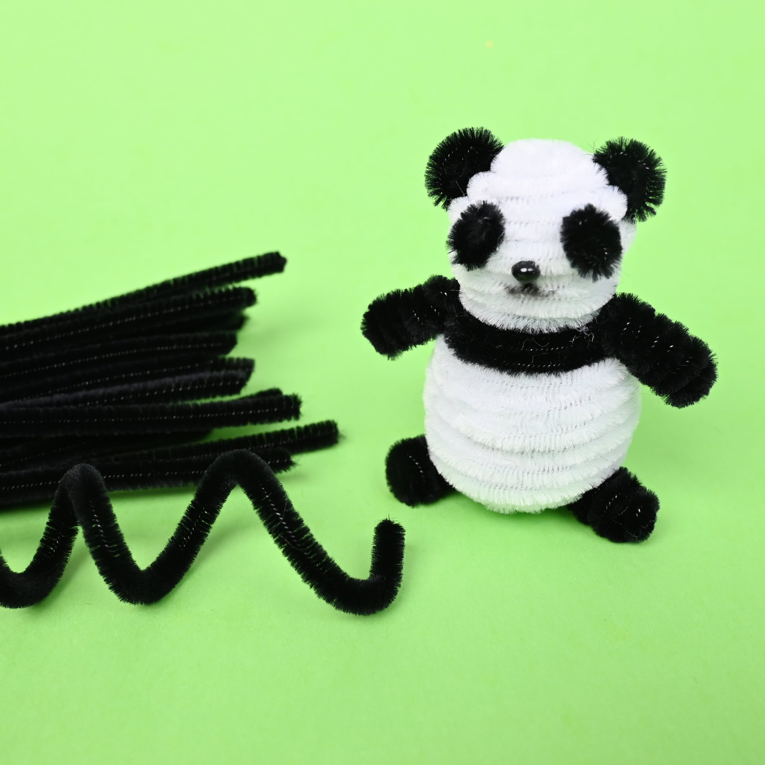 Hello Hobby Fuzzy Sticks, 25 Count, Black Chenille Stems for Kids Crafts and DIY Projects
