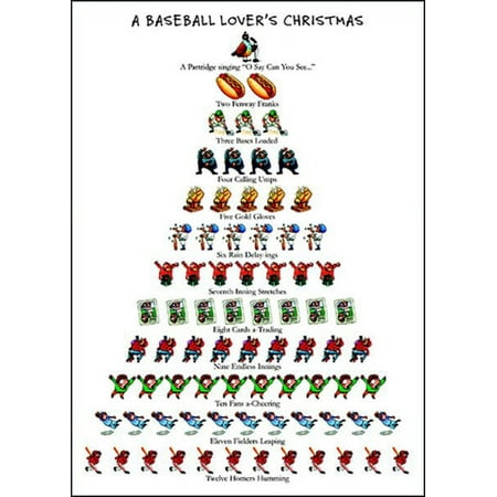 Allport Editions Baseball Lover's - 12 Days of Christmas Box of 15 Christmas Cards