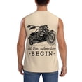 thumbnail image 4 of Fotbe Men's Let The Adventure Begin Print Men's Sleeveless Muscle Tank Tops Casual T-Shirts for Gym Workout Beach-X-Large, 4 of 8