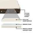 thumbnail image 2 of FurHaven Pet Dog Bed | Deluxe Memory Foam Faux Sheepskin & Flannel Paw Decor Print Mattress Pet Bed for Dogs & Cats, Dark Espresso, Medium, 2 of 7