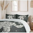 thumbnail image 6 of Ambesonne Nebula Duvet Cover Sets, Cartoon Astronaut Space, 2-King, Charcoal Grey Dust, 6 of 7