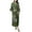 Army Green, variant on Women's Belt Bath Robe Calf Length Bathrobe Medium Bathrobes Bridal Chic Drop Shoulder Comfy Luxury Blue Small-X-Large
