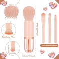 thumbnail image 2 of Juego de 3 brochas de viaje para maquillaje, 4 en 1, mini brocha portátil para labios, base para mezclar polvo, sombra de ojos, brocha para mujeres, juego retráctil facial, 2 of 5