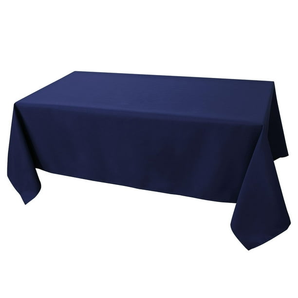 Rectangle Tablecloth Stain Resistant PolYester Table Cover Navy Blue 60
