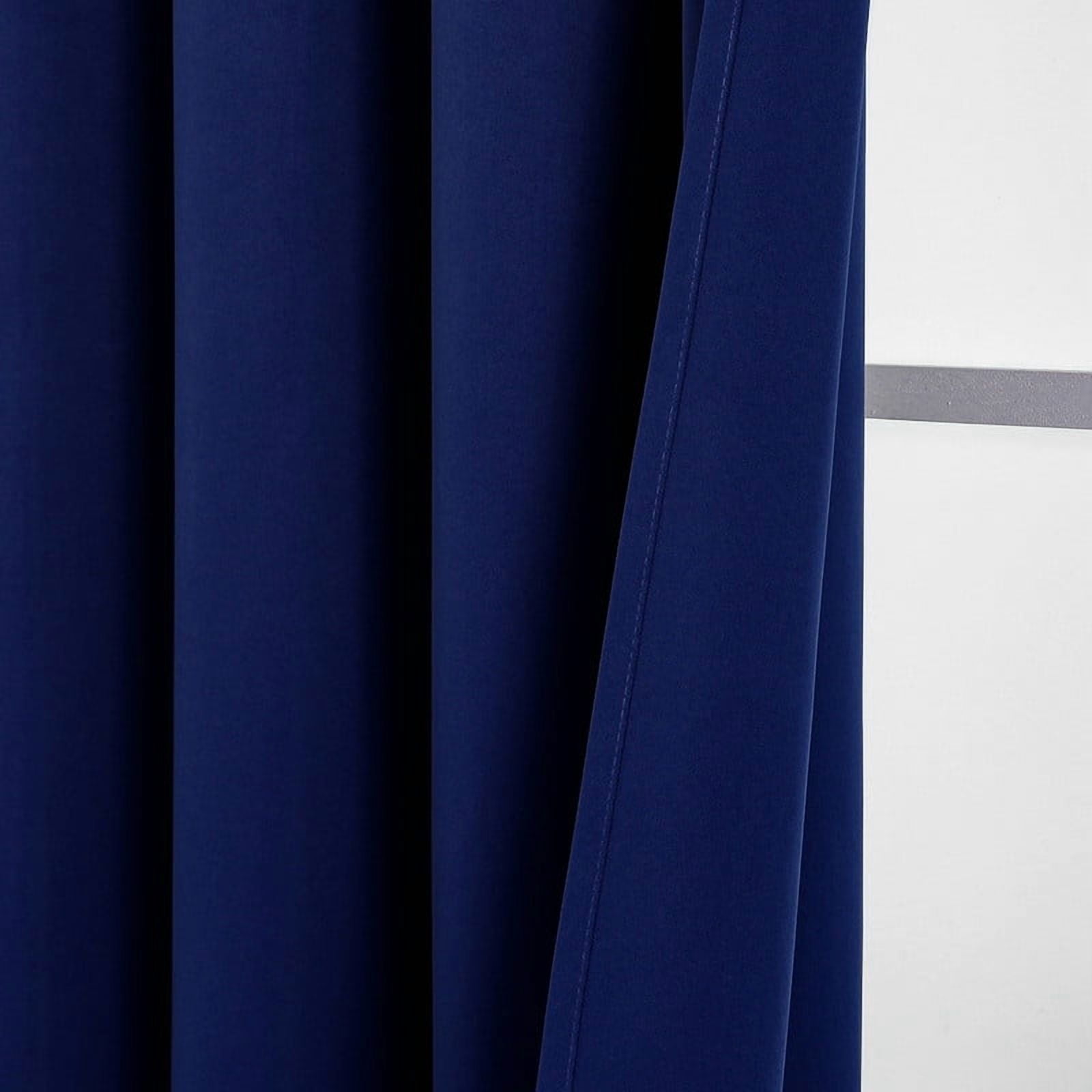 Utopia Alley Solid Blackout Window Curtains for Bedrooms and Living Rooms, Polyester Curtains, 2 Panels Set, (52" W × 96" L, Navy Blue)