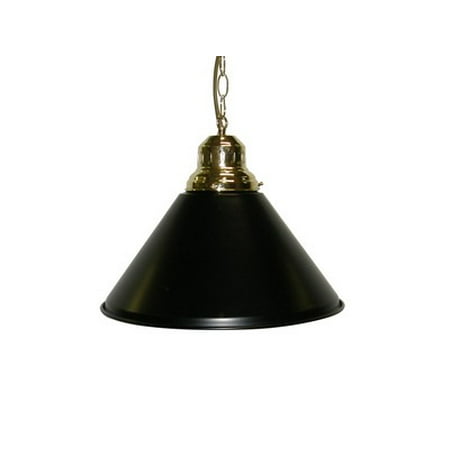 - Game Room- Bar - Billiard - Pool Table Light - Pendant Brass W Metal Black Shade