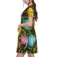 thumbnail image 2 of Easygdp colorful Easter eggs para Vestido Transpirable de Mujer, Vestido Suelto de Manga Corta con Pliegues y Bolsillos para el Verano, 2 of 6