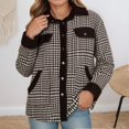thumbnail image 2 of Letdown Women's Mid-Length Buffalo Plaid Shacket Jacket Long Sleeve Button Down Shirt Coat Tops with Pockets Fall Winter Fashion Shacket Coats (Black,L), 2 of 9