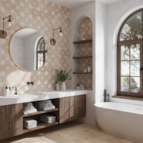 Palmera 9x9 Terracotta Beige Porcelain Floral Square Wall and Floor Tile (6.96 sq ft/case) - 13 Pack