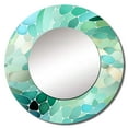 thumbnail image 2 of Designart "Emerald Seaglass Mosaic II" Abstract Green Large Round Mirror - Round Bedroom Mirror Wall Decor - Modern Round Printed Mirror - 23" x 23", 2 of 6