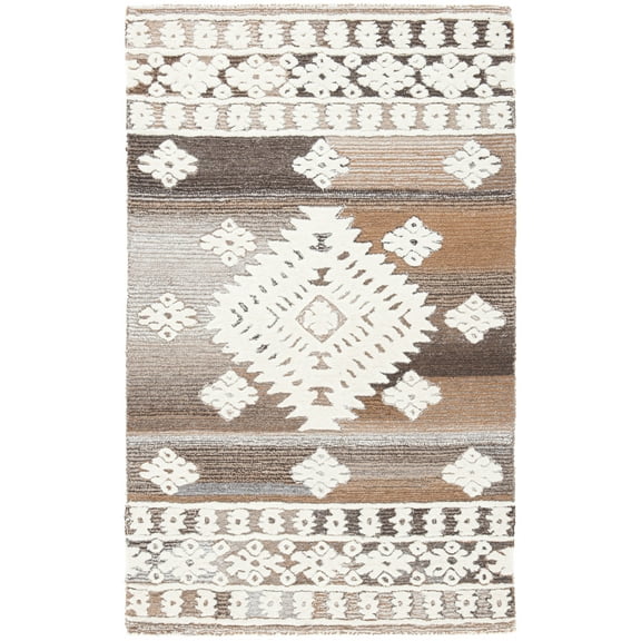 SAFAVIEH Aspen Kerry Geometric Area Rug, Ivory/Light Brown, 3' x 5'