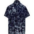 thumbnail image 5 of HAPPY BAY Men's Camp Beach Hawaiian Button up Casual Shirts XL Black, Palm Trees Summer Vacation Holiday, 5 of 6