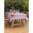 thumbnail image 2 of Easter Bunny Outdoor Tablecloth - 52x70 Inch Rectangle Dining Table Cover, Pink Rabbit Spring Flowers Leaves Rustic Plants Waterproof Outdoor Table Cloth with Umbrella Hole & Zipper for Picnic/Patio, 2 of 7