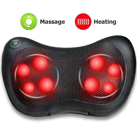 Costway Shiatsu Shoulder Neck Back Massage Pillow W/Heat Deep Kneading Massager Car (Best Car Seat Massager Reviews)