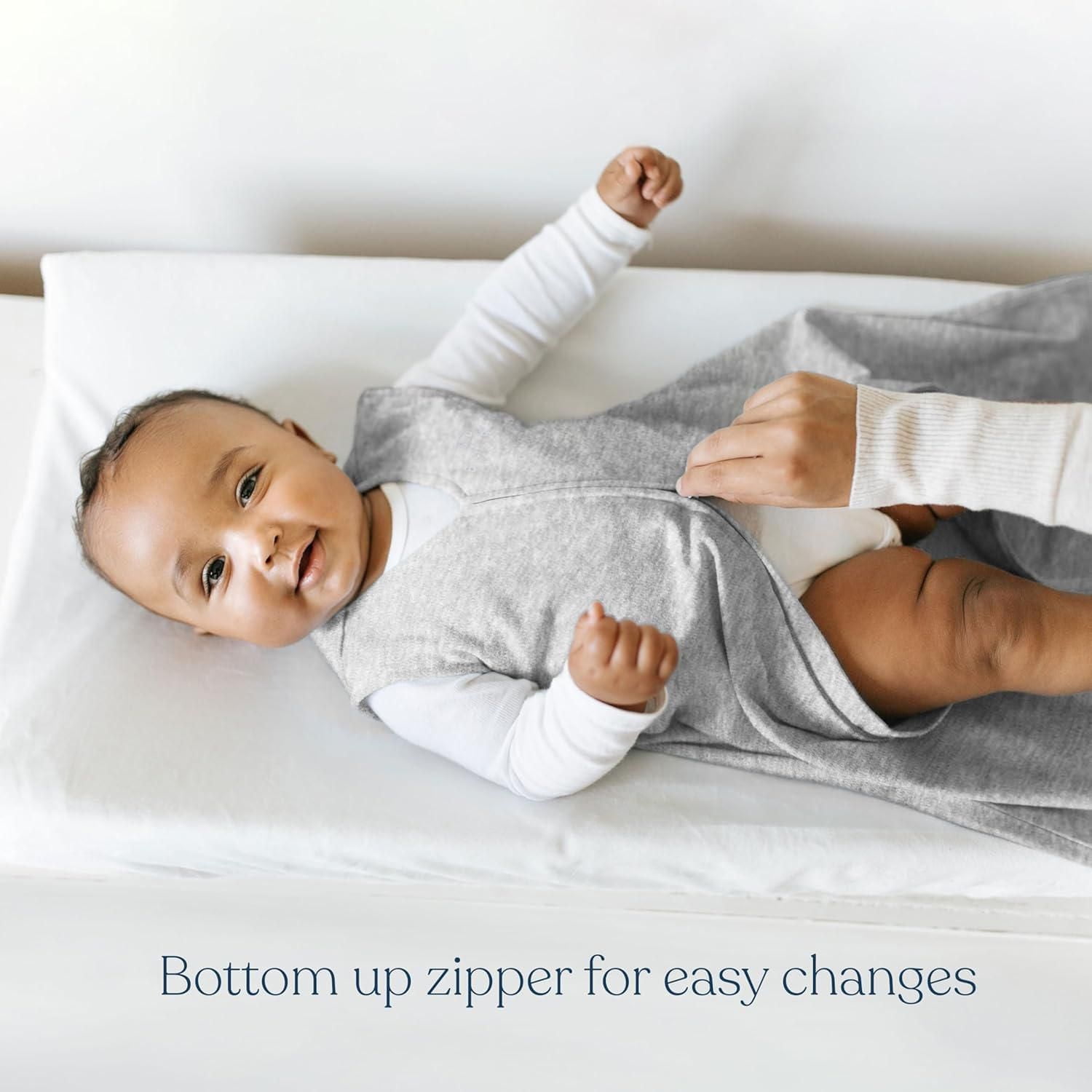 HALO Sleepsack, Micro-Fleece Wearable Blanket, Swaddle Transition Sleeping Bag, TOG 1.0, Gingham Blue