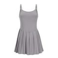 thumbnail image 4 of CFLVAEK Summer Athletic Tank Dresses for Women Vintage Pleated Skirt Dress Solid Workout Corset Dresses Casual Square Neck Sleeveless Dress, 4 of 9