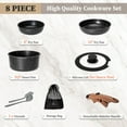thumbnail image 2 of Sophia & William 8 Pieces Nonstick Granite Cookware Sets Stackable Pots and Pans Set with Detachable Handle,Black, 2 of 6