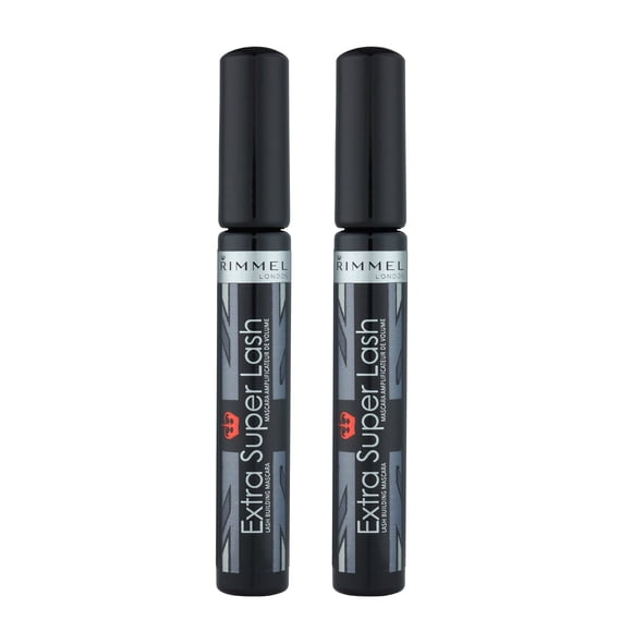 Rimmel Extra Super Lash - Máscara, color negro, Negro, 2 unidades