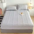 thumbnail image 1 of RKSTN bed sheets Fitted Sheet Protective Cover For Bed Mattress Pocket Fitted Sheet Winter Warm Breathable Non Slip For Skin Care Bed Sheet Cotton Quilted Fitted Sheet, 1 of 7