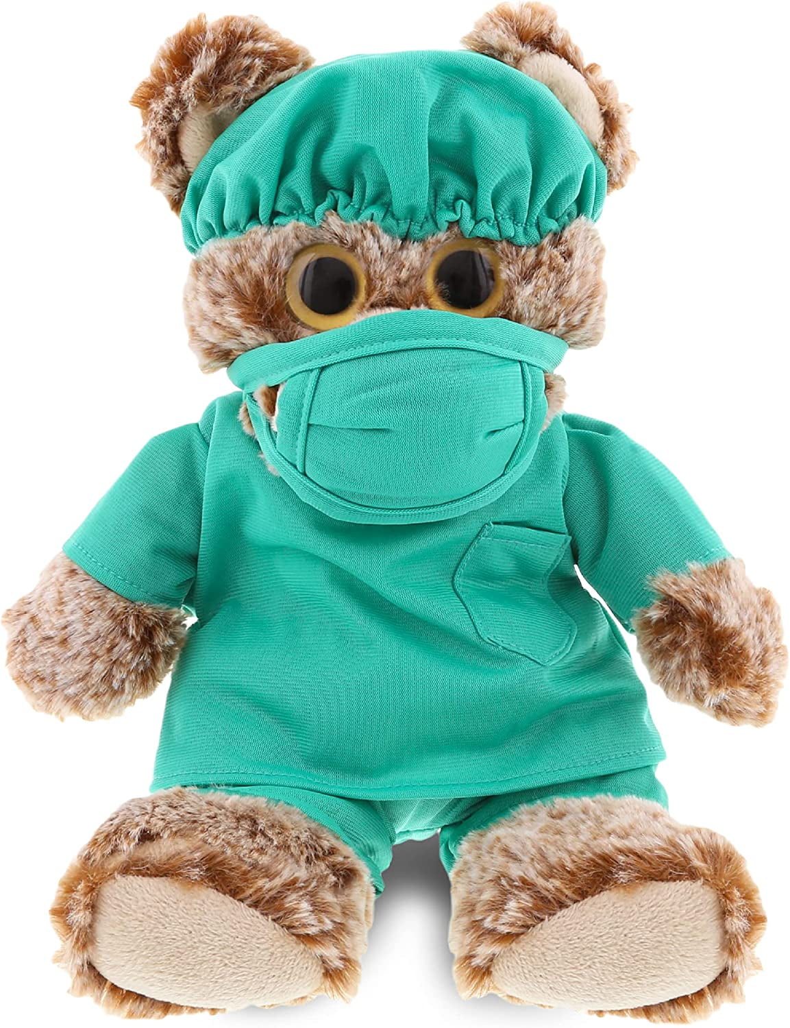 DolliBu Sitting Brown Bear Doctor Plush Toy - Super Soft Brown Bear ...