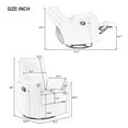thumbnail image 4 of BedLuxury Swivel Recliner Theater Recliner Chair, Manual Glider Reclining Sofa with Two Removable Pillows, Nursery Recliners for Living Room,Beige, 4 of 7