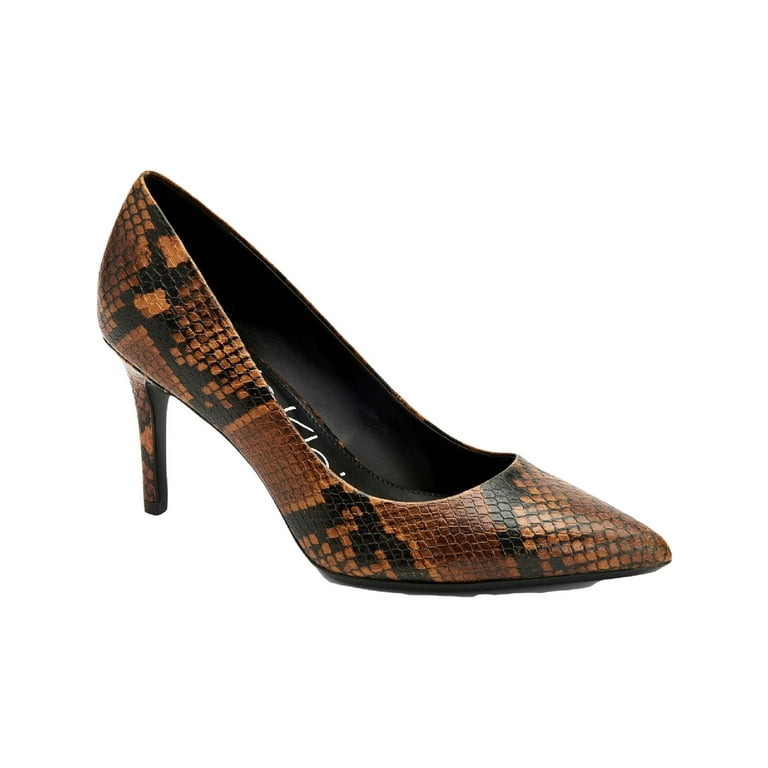 Calvin Klein Womens Gayle Patent Leather Snake Print Pumps Multi 8 Medium B M Walmart