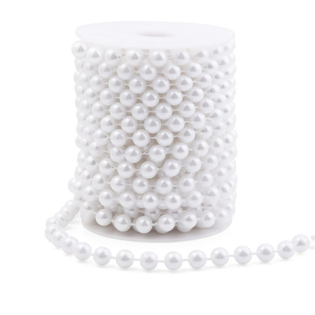 Garland Tiparts - Cadena de perlas sintéticas (10 m, 10 mm), color blanco