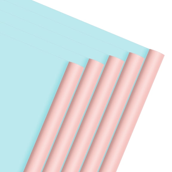 Uxcell 20 Sheets Flower Wrapping Paper, 21.5" x 21.5" Waterproof Floral Bouquet Wrapping Papers Florist Supplies for Wedding Party Gift Packaging DIY Crafts, Pink/Light Blue