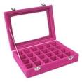 thumbnail image 2 of Jewelry Ring Velvet Glass Display Organizer Box Tray Holder Earring Storage Case, 2 of 2