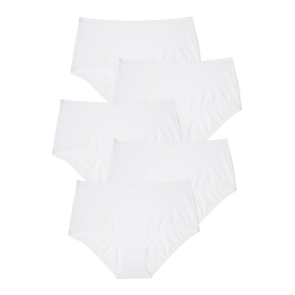 Comfort Choice Plus Size Full Coverage Stretch Cotton Brief 5-Pack
