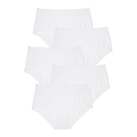 

Comfort Choice Women s Plus Size Stretch Cotton Brief 5-Pack Underwear