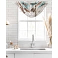 thumbnail image 4 of Waterfall Valances for Windows, Tulip Flower Kitchen Sheer Valance Curtains, Teal Brown Vintage Floral Plant Botanical Rod Pocket Elegant Swag Valances for Living Room Bedroom, 47.2"x38.5", 3 Panel, 4 of 8