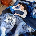 thumbnail image 4 of Castle Fairy Tiger Animal Bedding Comforter Set 7 Pieces for Teens,Chic Floral Blue Rose Full Bedding Set Lightweight,Woodland Wildlife Fitted Sheet Flat Sheet,Microfiber Bedroom Decor,Reversible, 4 of 8