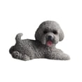 thumbnail image 4 of Figura de perro en miniatura, adorno de escritorio de resina, linda decoración para tablero de automóvil. mentira gris, 4 of 9