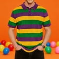 thumbnail image 5 of Polo Shirts for Men Novelty Short Sleeve Golf Shirt Festival Themed Striped Parade Party Tees, 5 of 5