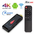 thumbnail image 1 of Dispositivo de TV inteligente X96 S400, decodificador con Control remoto, 4K, Ultra HD, Fire TV Stick, 2GB, 16GB, Android 10, Allwinner, Wifi 2,4G, H313, IPTV comercio de xuanjing  unisex, 1 of 1