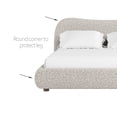 thumbnail image 2 of King Premium Robin Platform Bed – Modern Upholstered Frame with Thick & Smooth Curved Headboard, Boho, Performance Fabric, Non-Slip, Low-Profile with Smooth Rounded Corners, Bedroom (Robin, King), 2 of 10