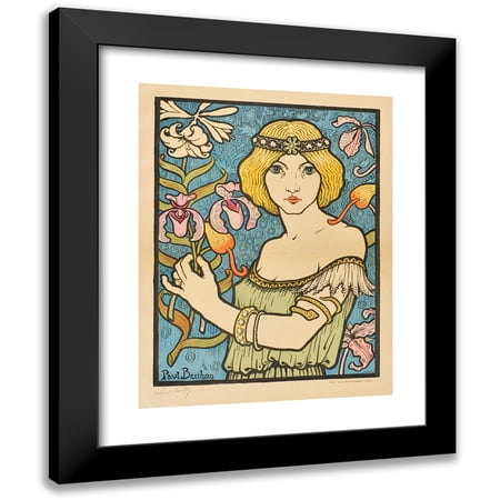 Paul Berthon 12x14 Black Modern Framed Museum Art Print Titled - Salon Des Cent (1895)