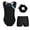 Cyan&Black, variant on Kids Girls Sleeveless Gymnastics Leotards Dance Ballet Unitard with Shorts Hair Band Set Yellow&Black 6