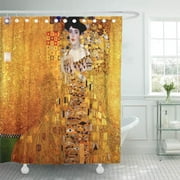 SUTTOM Colorful Nouveau Gustav Klimt Portrait of Adele Bloch Vintage Shower Curtain 66x72 inch