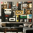 thumbnail image 4 of Old Cassette Printed, Tapes Printed, Cassette Canvas, Music Art, Retro Wall Art, Vintage Cassette Art Canvas, Vintage Canvas, Canvas Wall Decor - 3P-White Framed, 4 of 9