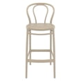 thumbnail image 3 of Compamia Victor Contemporary Resin Indoor Outdoor Bar Stool - Set of 1, Taupe, 3 of 5